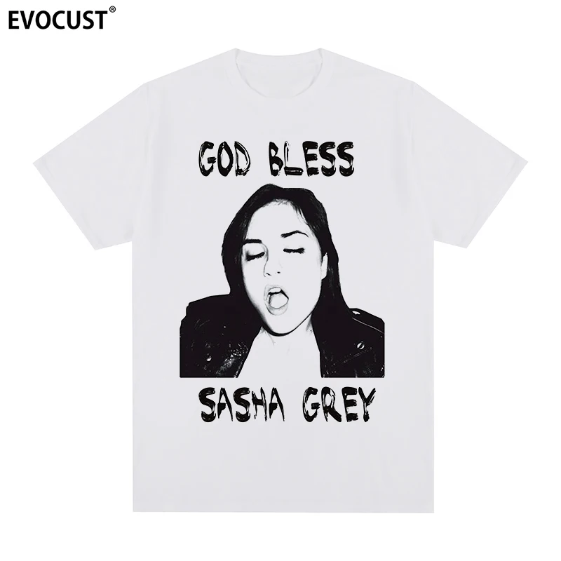 Camiseta Sasha Grey God Bless con gráfico Retro Kawaii, Camiseta de algodón para hombre, nueva camiseta, tops para mujer