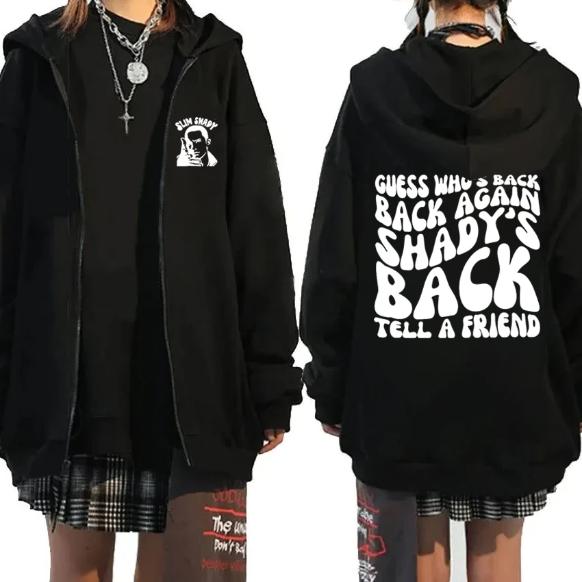 

2025 Eminem New Album The Death of Slim Shady print Zipper Hoodies Men women vintage Casual Sweatshirt Unisex Fleece Casual Coat