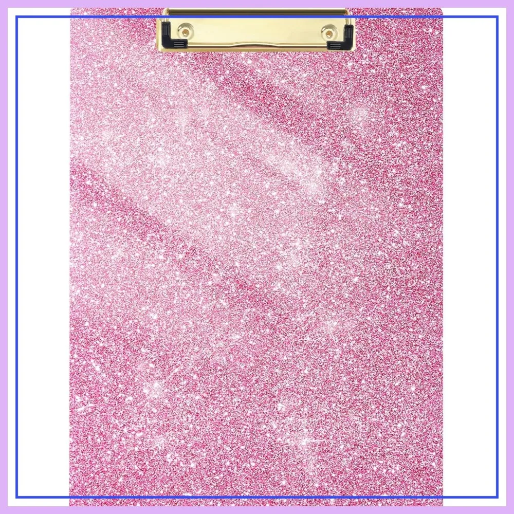 

Glitter Acrylic Clipboard, 8.5x11 Sparkly Clip Board with Gold Clip, Pink Desk Accessory for Office School