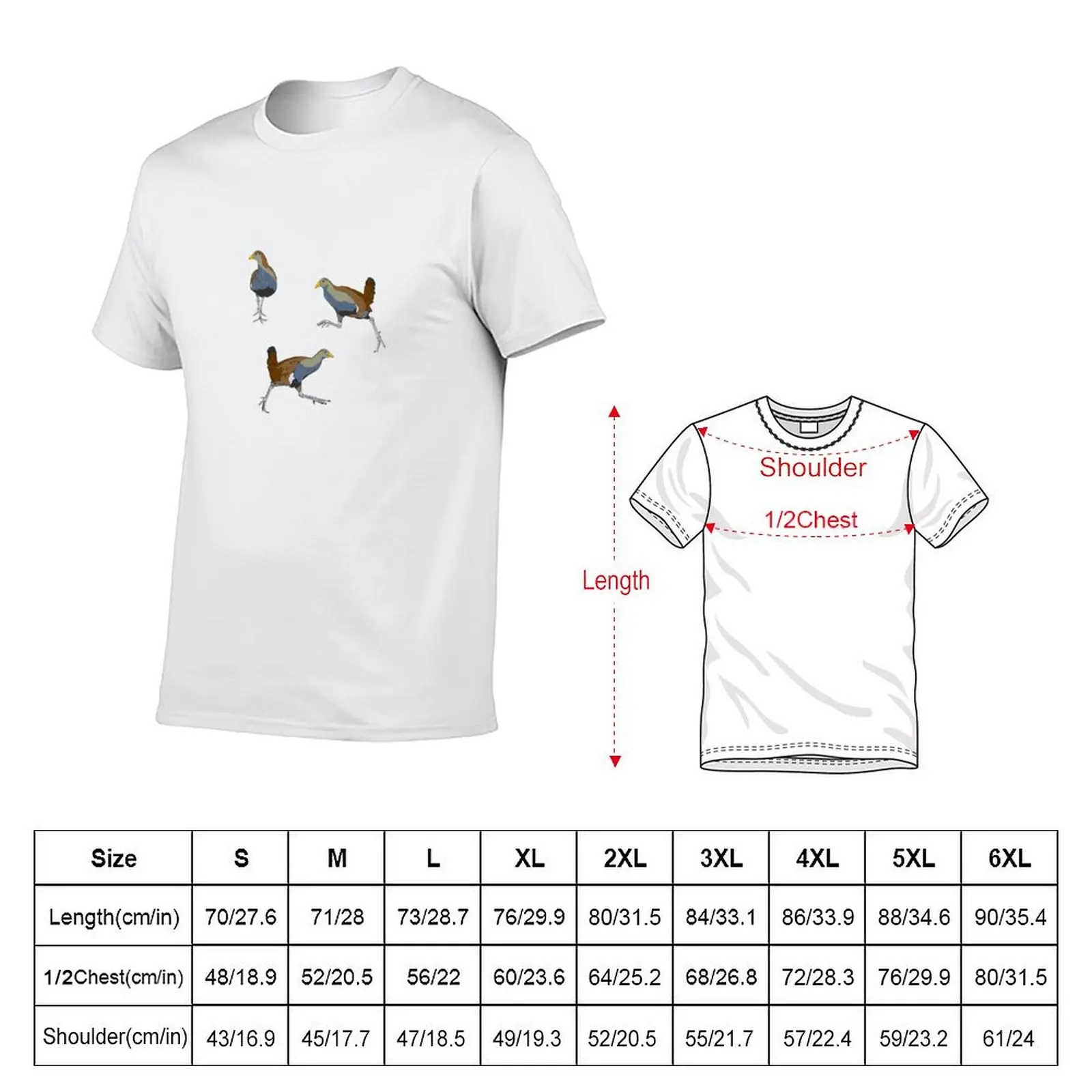 Tasmanian Native Hens x 3 design 2 T-Shirt Casual Loose Short Sleeve Tee for Men