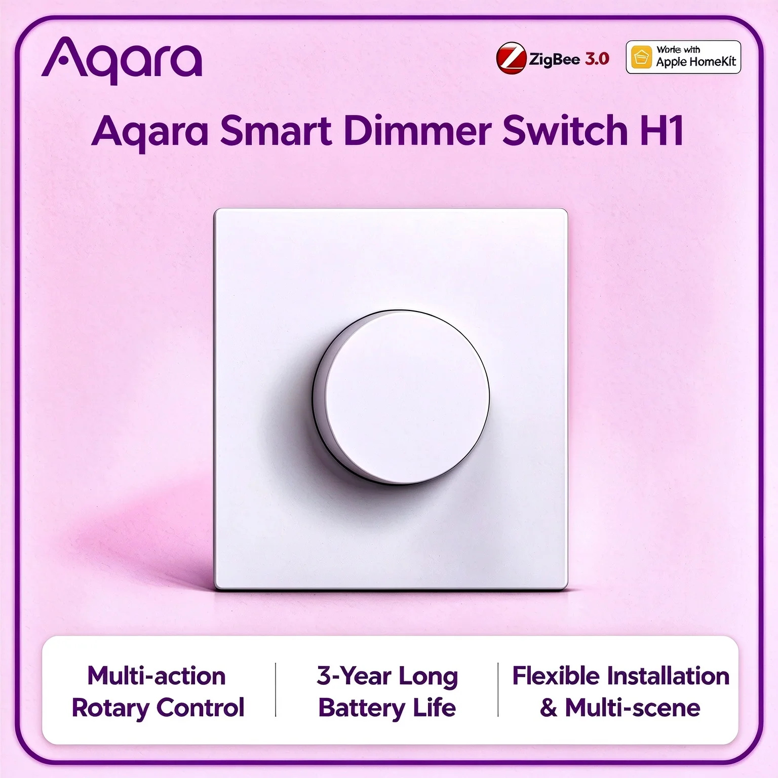 Aqara H1 Smart Rotary Knob Switch Zigbee 3.0 Wireless Dimmer Light Dimming Curtain Control Multi-scene Apple HomeKit Supported
