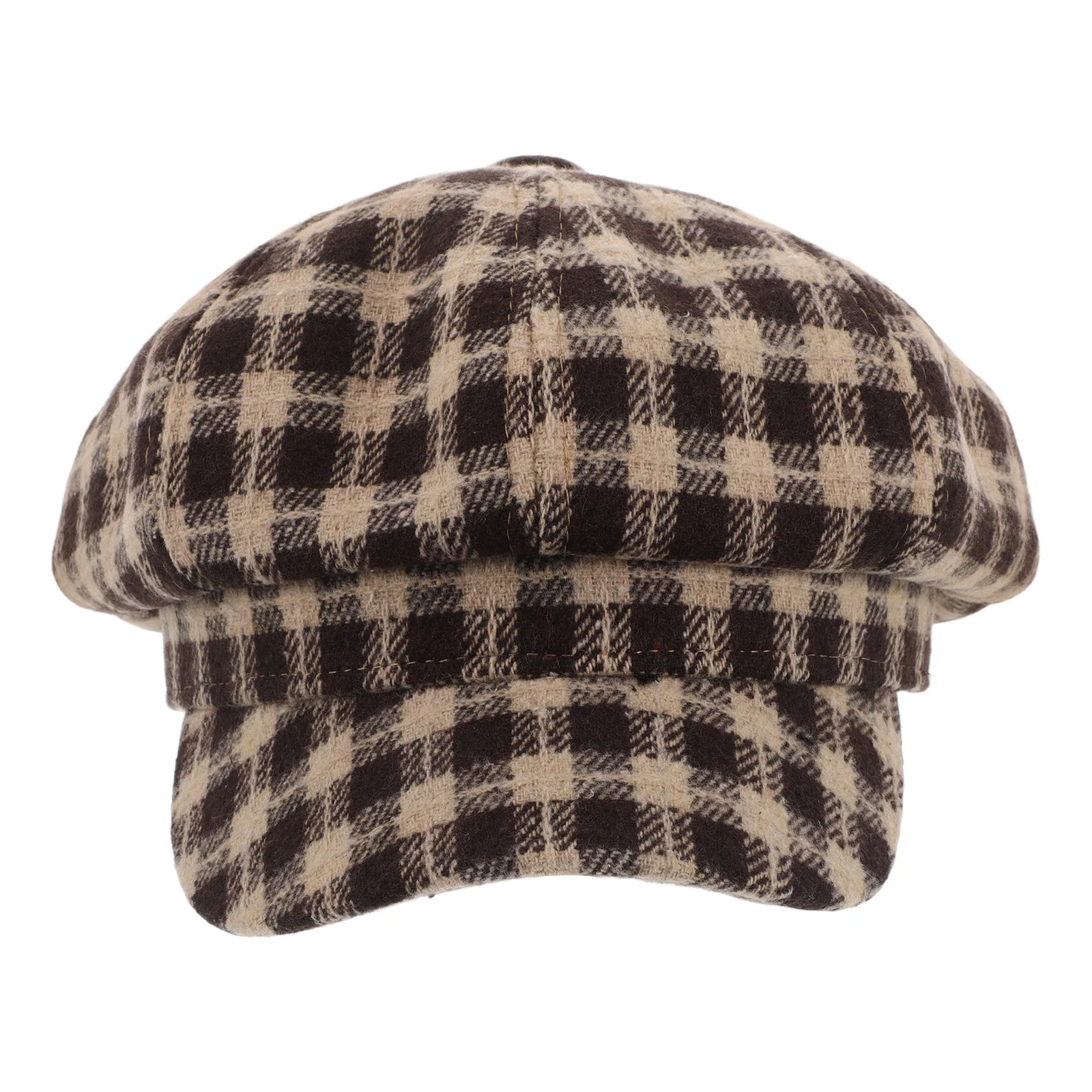 

French Beret Classic Vintage Plaid Cotton Newsboy Cap Adjustable Artist Beret Hat Stylish Beanie Cap for Painters Women