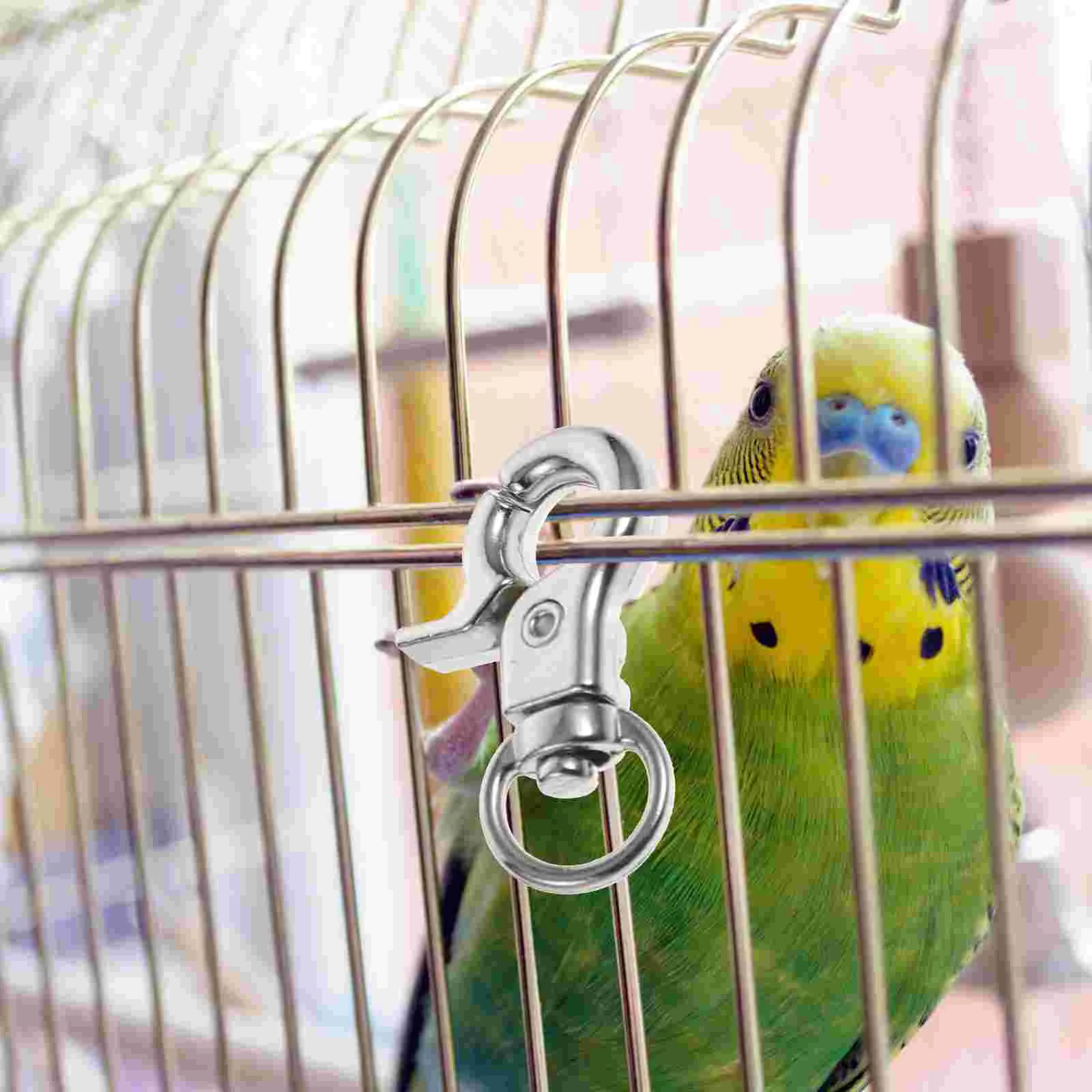 10 Pcs Birdcage Lock Trigger Heavy Duty Snaps Hook Birds Clip Pet Cages Chains Parakeet Safety Clips Hooks Anti-escape Latch up