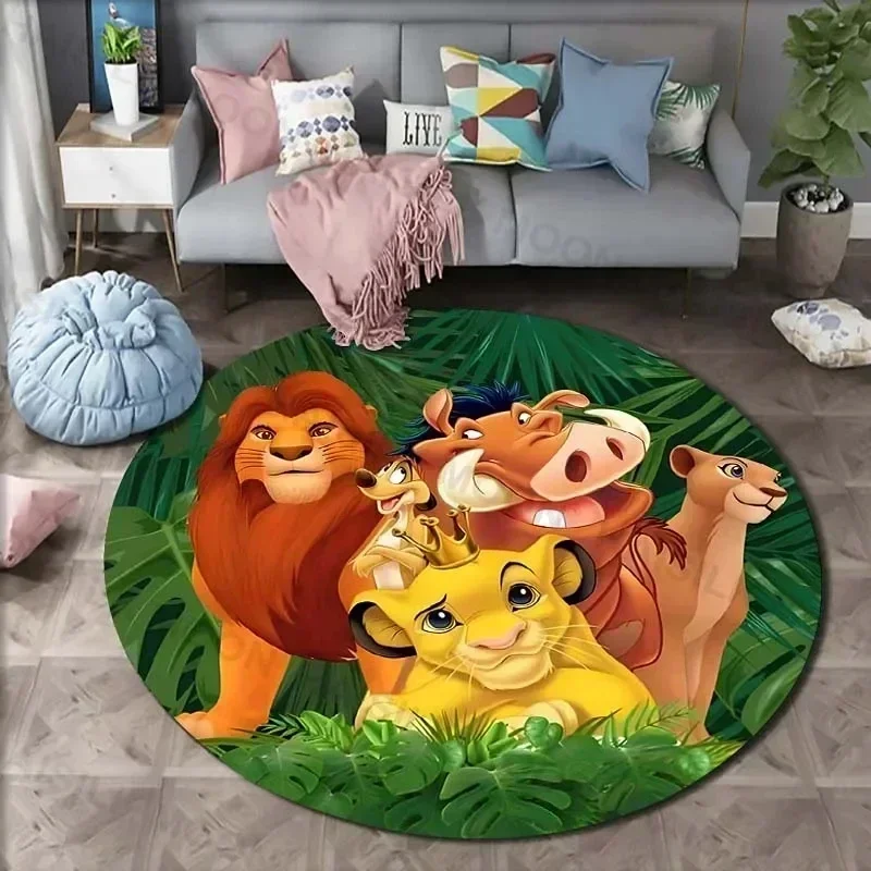 MINISO DISNEY 5 Sizes Disney The Lion King Round Living Room Bedroom Table and Chair Sofa Decorative Carpet and Rug Play Mat