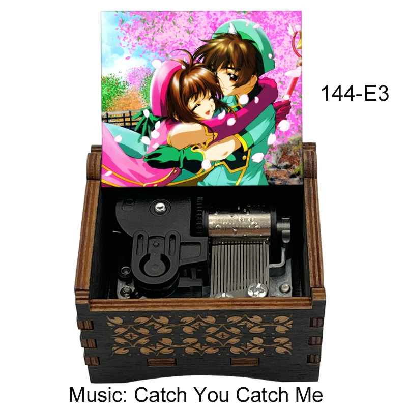 Card captor Anime Sakura Music CATCH YOU CATCH ME Wooden Mechanical Music Box Toys For Girls New year Christmas gift