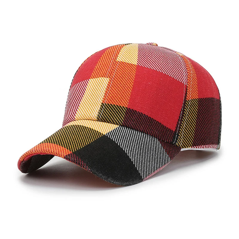 New Spring Summer Women Men Plaid Baseball Caps Outdoor Cool Lady Male Sun Cap Hat For Women Men Fashion