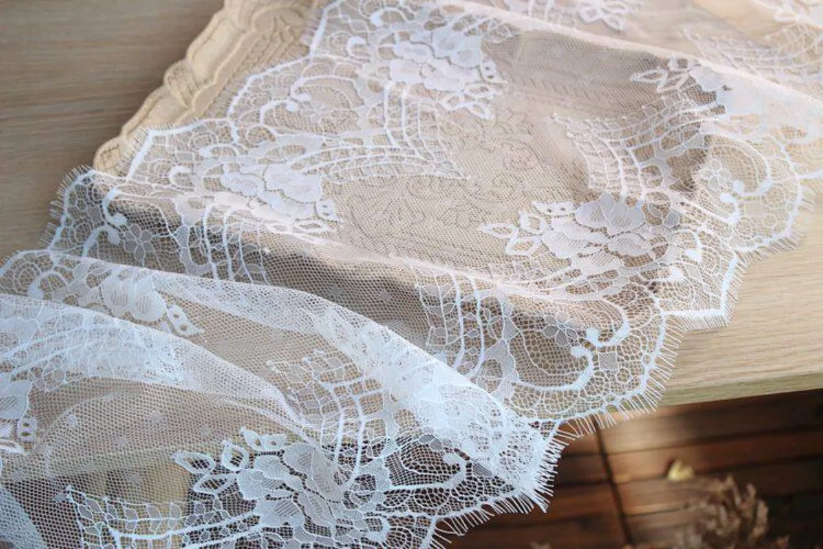 9m Export Net Flower Eyelash Lace Trim Clothing Decoration DIY Wedding Dress Accessories 33 Cm Wide Ideal For Craft Projects