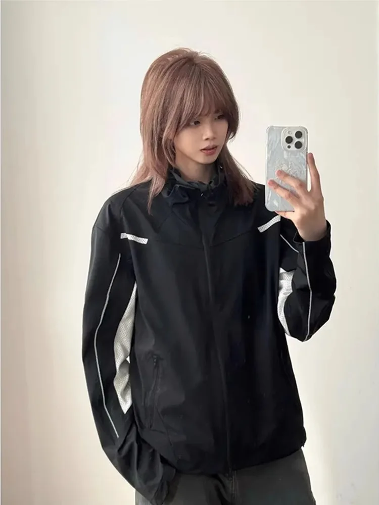 

Американская легкая мужская летняя куртка из ледяного шелка с вставками, дышащая, быстросохнущая, спортивная, модная, солнцезащитная