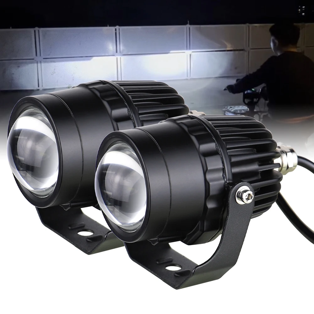 1 pair 32W Motorcycle LED Spotlight Auxiliary Headlight Driving Light for Motorcycles Bicycles ATV LED Work Lights