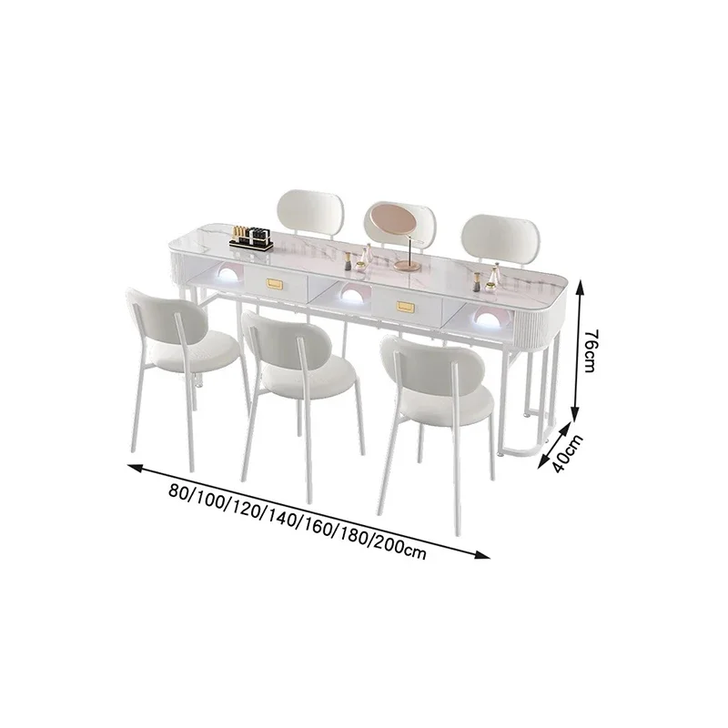 Italian Trendy Nail Table Beauty Glamour Nordic Minimalist Nail Table Professional Aesthetic Mesa De Manicura Salon Furniture