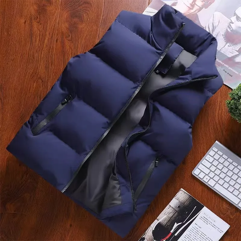 

Men's Casual down Vest Stand Collar Svel Jaet Thi Warm Cotton Wear for Autumn Winter Season Faionable Sle
