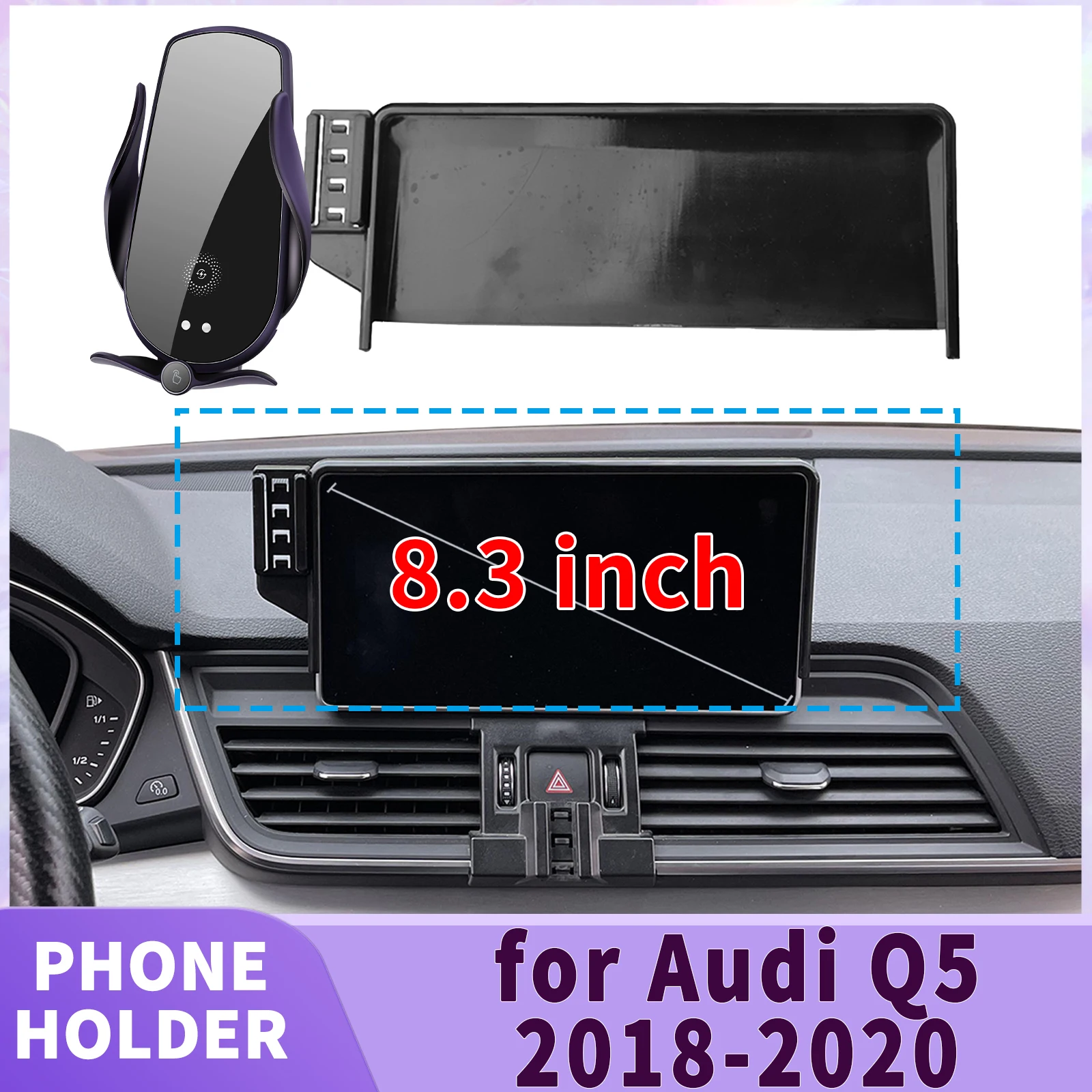 

fit for Audi Q5 80A 2018 2019 2020 ​​Screen Base Phone Holder Mount ​​ Secure Clip Car​​ accessoires