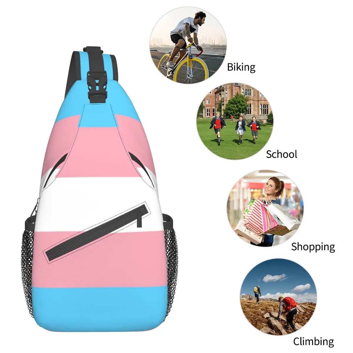 Lgbt Pride Flag borse a tracolla piccole zaino a tracolla a tracolla sul petto escursionismo zaini da viaggio Boho Rainbow Yaoi Fashion Bag