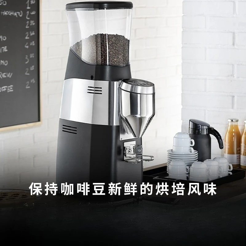 Stainless steel color, electronically controlled dosing, espresso grinder, commercial