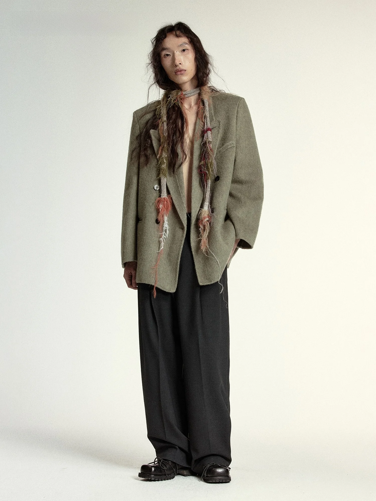 

Verma Double-Faced Woolen Suit Handmade Mixed Rabbit Fur Silk Wool Blend Tailored Fit Classic Reimagined Women's Fashion
