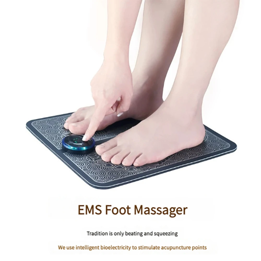 

Stimulation Pad Electric Foot Massage With Remote 8 Mode 19 Levels of Strength Lightweight Relieve Foot Pressure Foot Massager