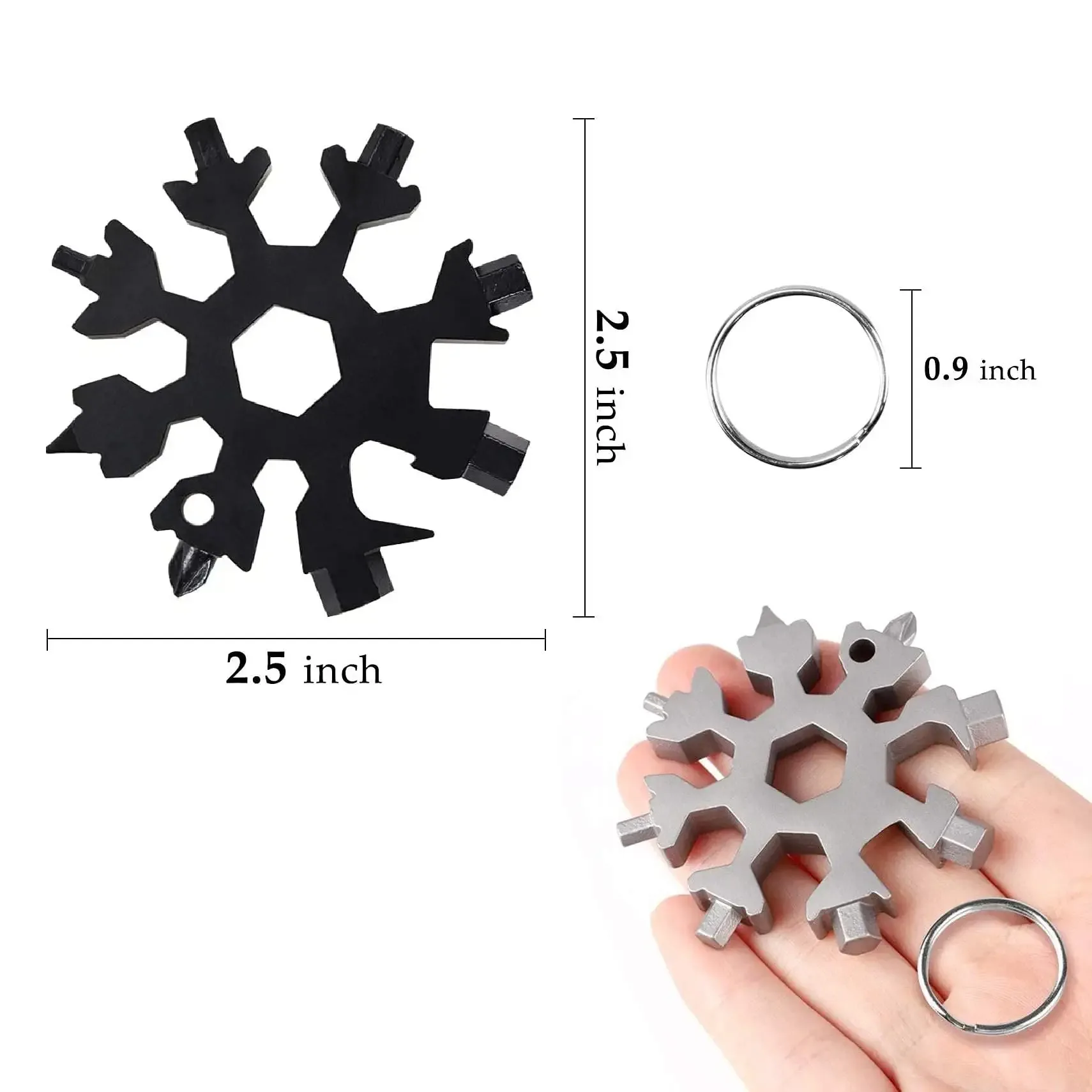 18-in-1 Snowflake Multi Tool 1Pcs Stainless Steel Multitool Card Combination Compact Portable Outdoor Tools Snowflake Tool