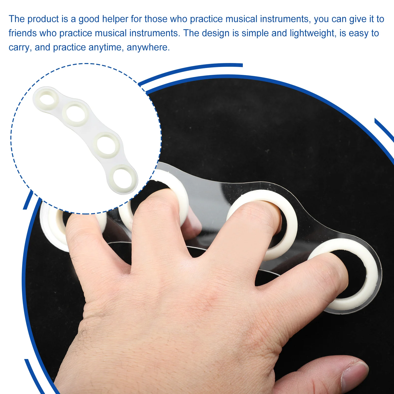 

Finger Practice Apparatus Piano Expander Extender White Rubber Guitar Expansion