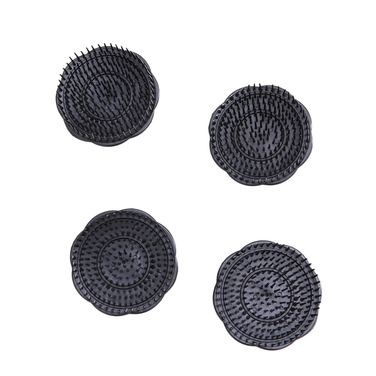 

4Pcs Scalp Care Shampoo Brush for Hair Growth and Dandruff Control Black Flexible Plastic Dense Spike Massage Tool