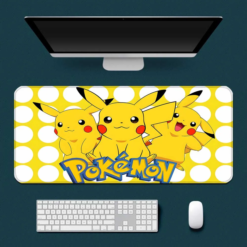 Mousepad HD Printing Computer Gamers Locking Edge Non-slip Mouse Pad XXL90x40cm Keyboard PC Pikachus Desk Pad