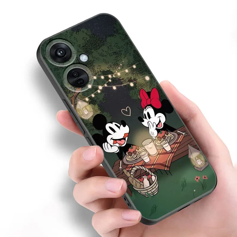 M-Mickey Mouse Black Silicone Phone Case For OnePlus 10R 11R 12R ACE 2 3 Pro 2V 3V Nord CE 2 3 4 Lite N10 N20 N30 SE 5G