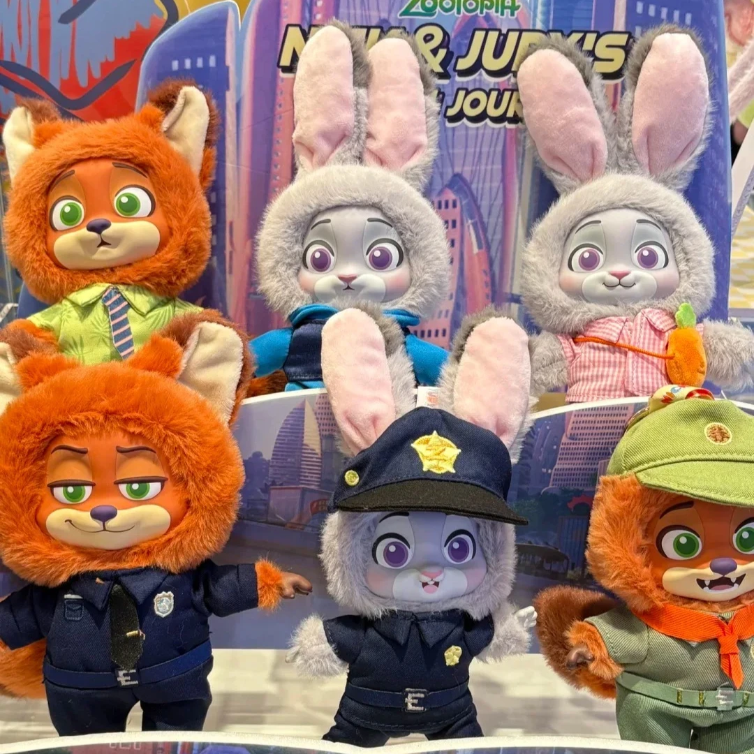 Zootopia Nick y Judy's Growth Journey Series caja ciega Nick Judy muñeca de vinilo bolsa sorpresa colgante llavero caja misteriosa juguete para regalo
