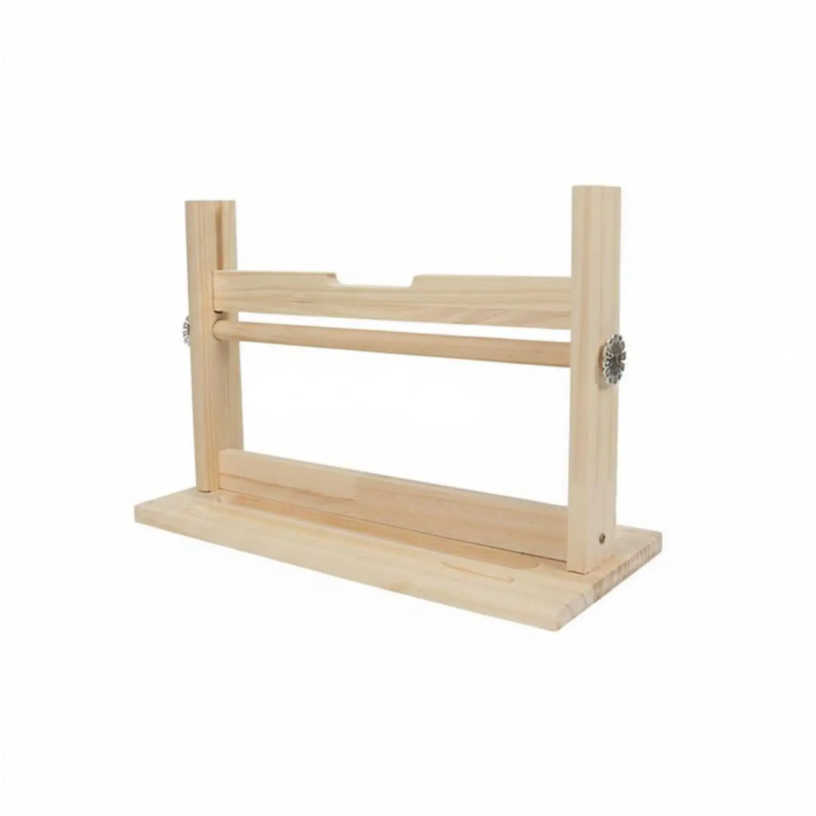 Wood Paper Roll Stand Tabletop Easel Stretching Frame Stable Base Painting Scroll Display Rack for Calligraphers, Study Room,