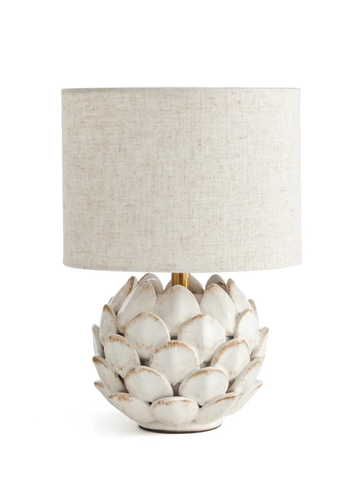 Washed white classic retro wind artichoke three-dimensional ceramic compact desk lamp height 30