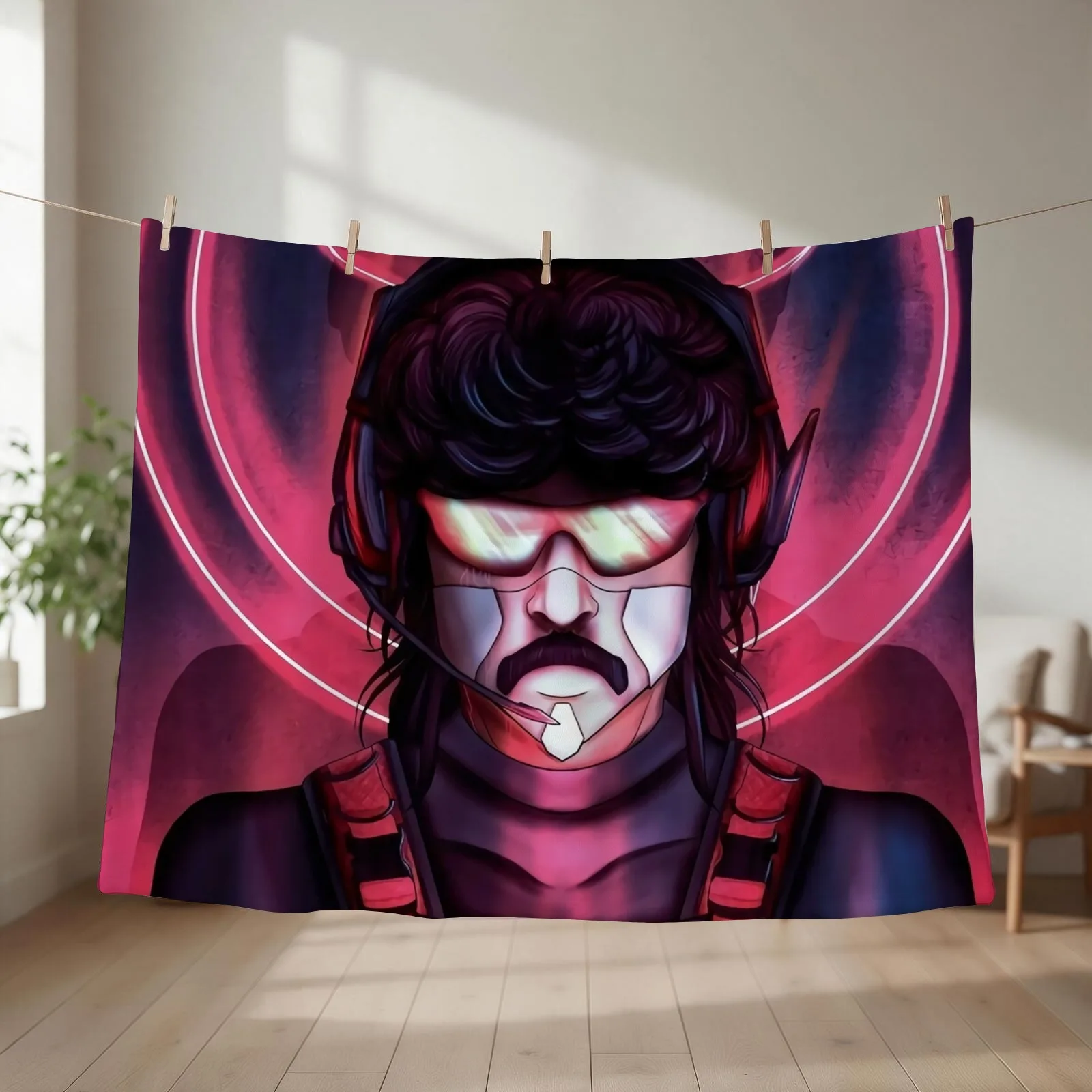 Cyber Dr Disrespect Throw Blanket couch cozy soft plush fuzzy picnic outdoor blanket