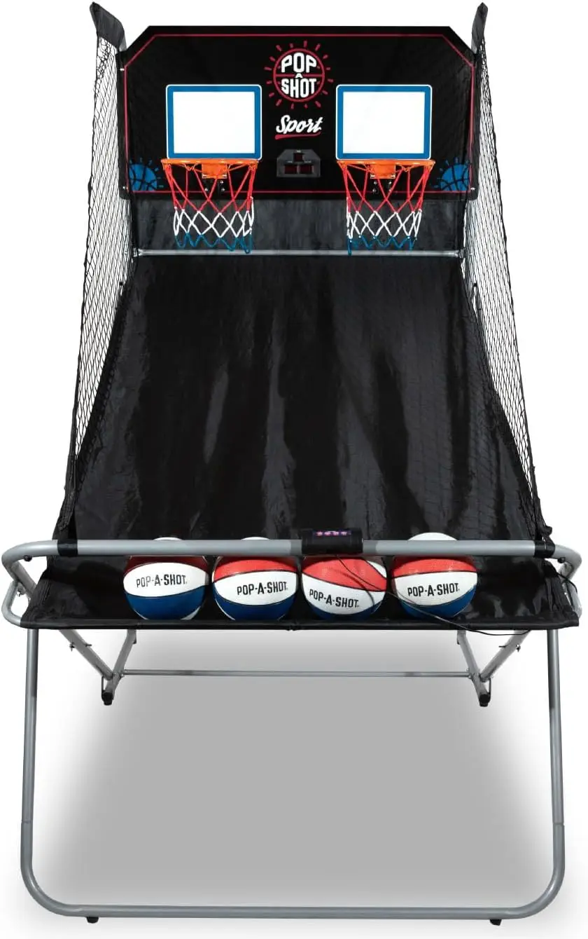 

Dual Shot Arcade Basketball Game with Paddle Scoring, 10 Modes, Foldable for Storage - Fun for All Ages