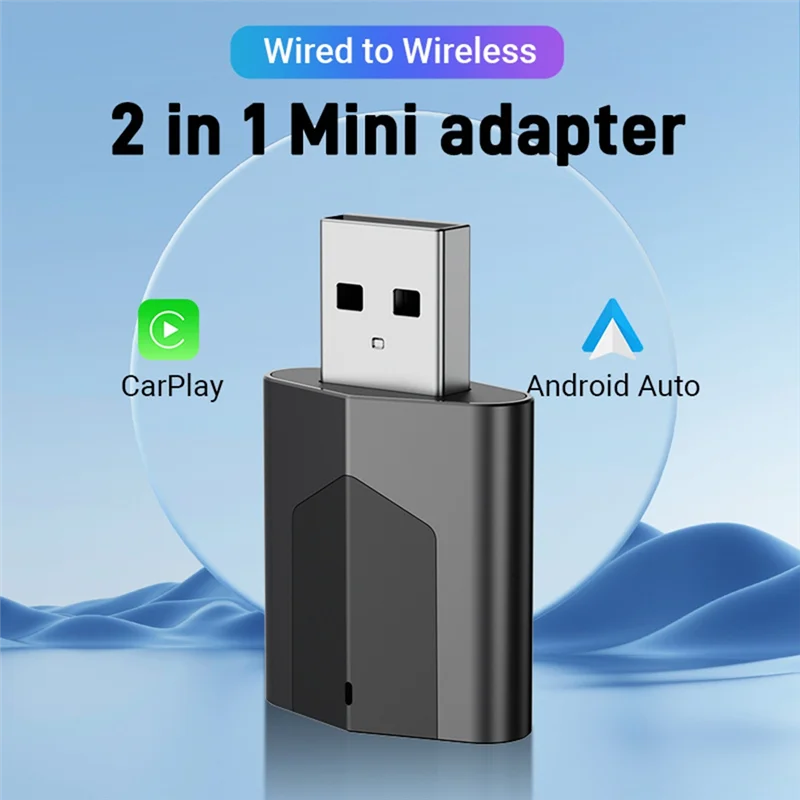Adapter CarPlay bezprzewodowy B47C 2w1 Smart Mini Box dla Android Auto WIFI BT Auto Connect do Toyota Volvo Benz MAZDA FORD JEEP
