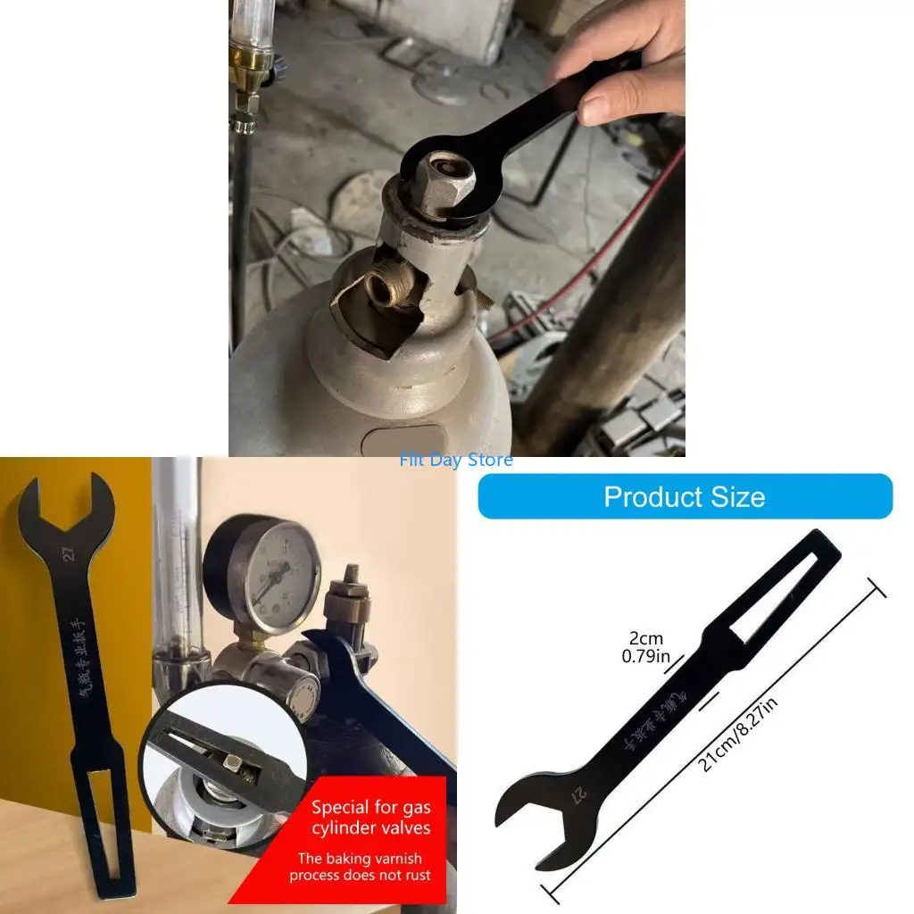 F92C Industrial Strength Lightweight Gas Bottle Valves Tool Professional 45# Steel Wrench Fit ffor CO2 Oxygen Argon Cylinders