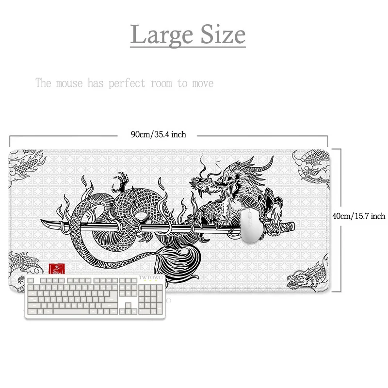 Mouse Pad Gamer Black And White Dragon XL New Computer Home Large Mousepad XXL Desk Mats Office Carpet PC Table Mat Mice Pad