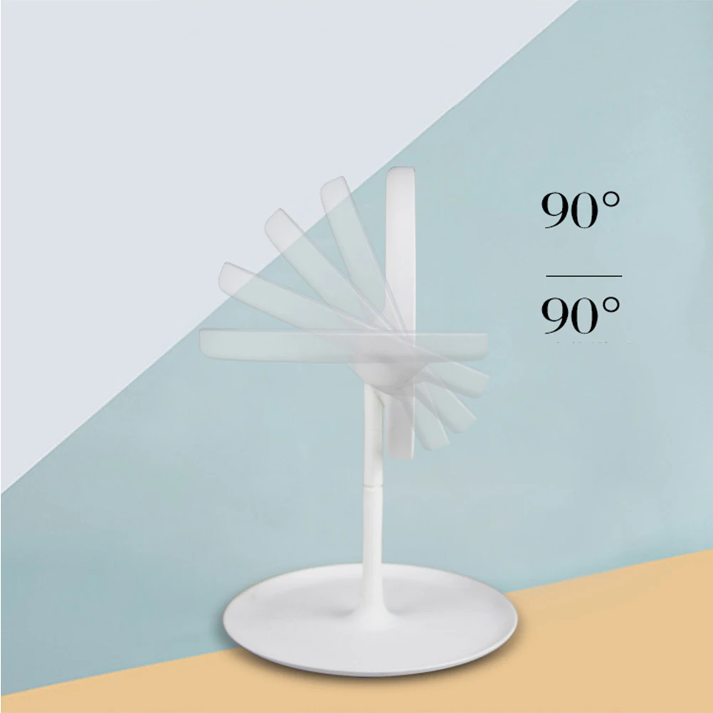 

LED Desktop Makeup Mirror Rechargeable with Three Color Light Green USB Charging Standing Mirror Stylish Tabletop