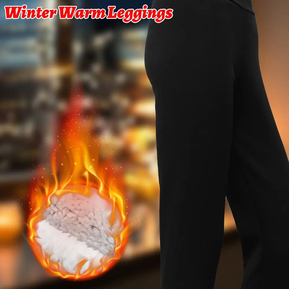 1PC Black Gray Winter Tight High Waist Pants Super Thick Cashmere Leggings Warm Pants S~5XL Size