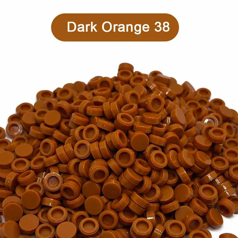 300PCS Brown And Flesh Color Round Tile 1x1 98138 Building Block Part Brick for Kids Pixel Art Remix Painting Gift DIY Toy