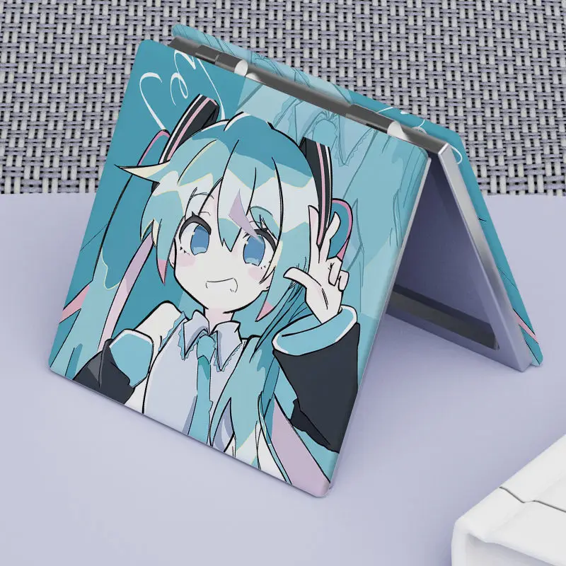 Hatsune Miku Portable Makeup Mirror Student Folding Double-Sided Makeup Mirror Dormitory Girls Going Out Square Makeup Mirror