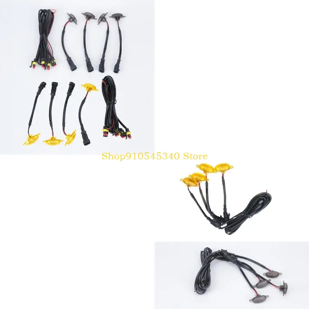 U2JA ABS Housing LED Grille Light Kit, Four Daytime Modules with One-to-Four Harness for 12V Vehicle Appearance Projects