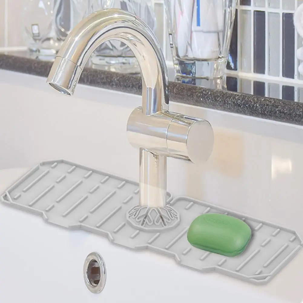 Wraparound Faucet Pad Quick-dry Silicone Moisture-proof Splash-proof Faucet Mat Kitchen Supplies