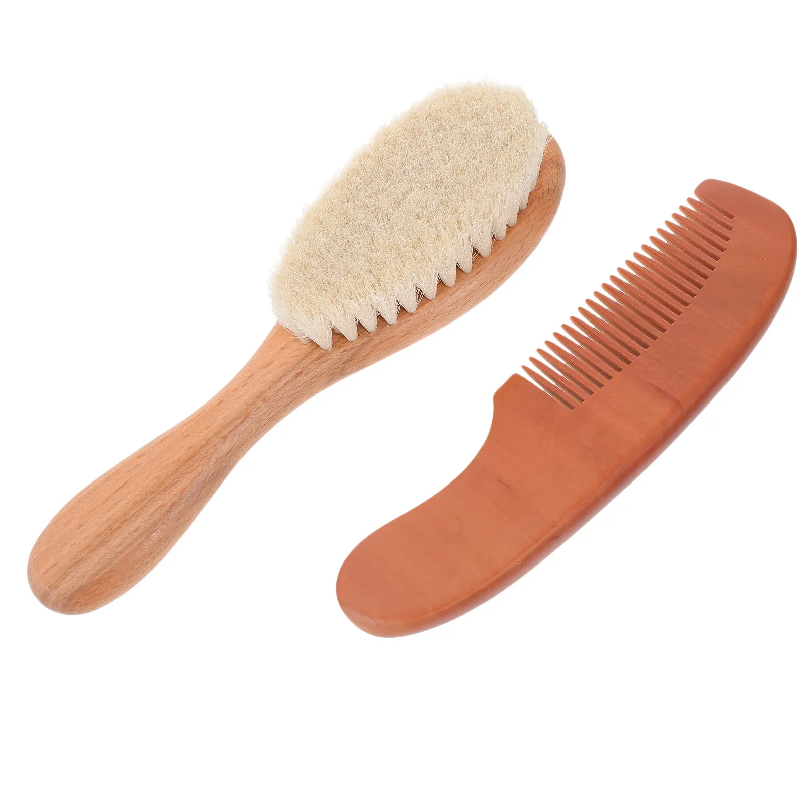 

1Set Baby Hair Brush Comb Set Wool Wooden Newborn Hair Care Supplies Gentle Scalp Massage Lightweight Baby Shower Gift Infant
