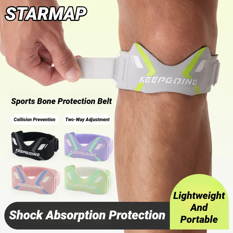 Correa de baloncesto, banda de protección para rótula, rodillera, tendón de rodilla, soporte, almohadilla de compresión de absorción ajustable, 1 Uds.