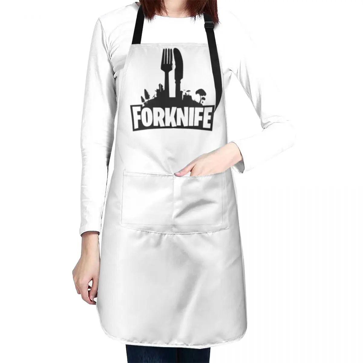 Funny Forknife Shirt Fork Knife Video Game Joke Apron Woman Kitchens Cooking For Cosmetologist Apron