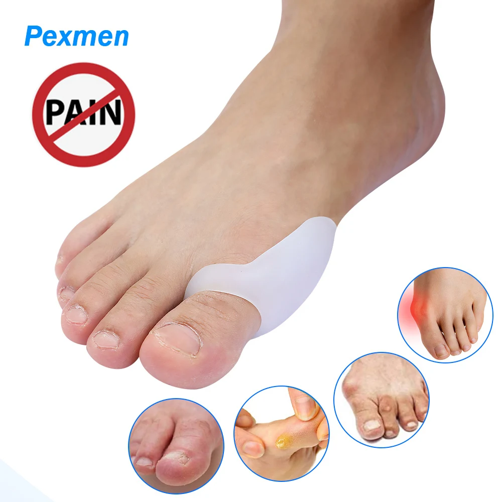 

Pexmen 2Pcs/Pair Gel Bunion Protector Big Toe Bunion Pads and Cushions Relieve Foot Pain from Friction Rubbing and Pressure