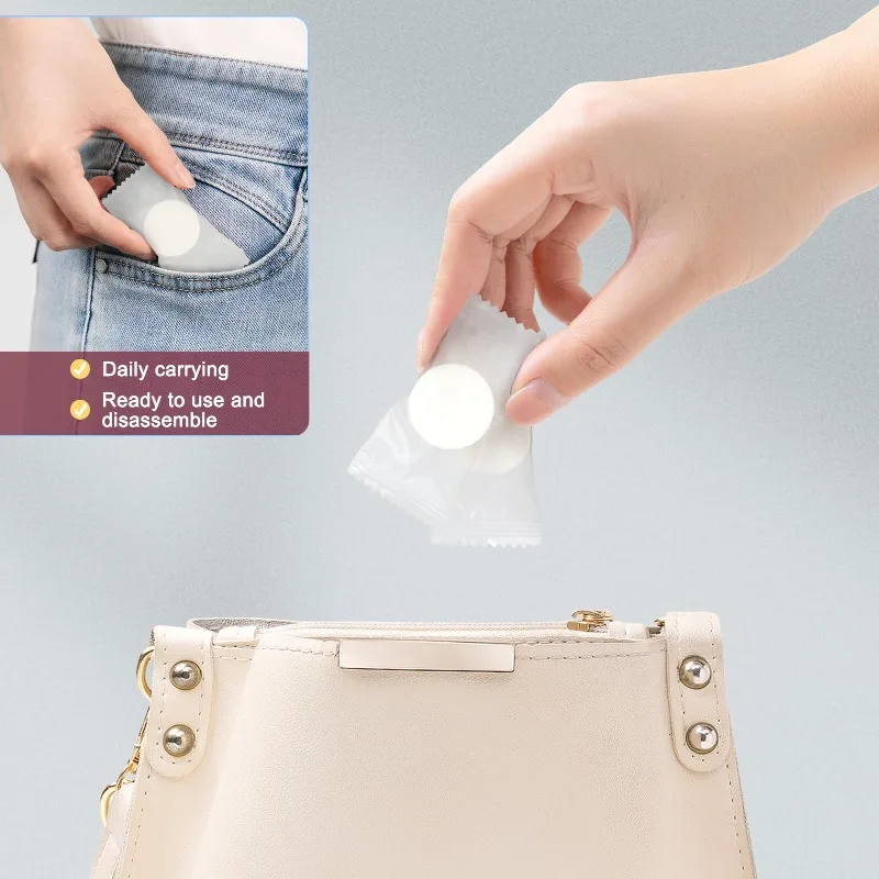 Asciugamani per il viso non tessuti compressi da viaggio da 50 pezzi - Salviette umidificate riidratabili per uso esterno e in movimento