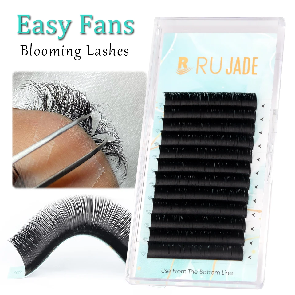 

Rujade Automatic Flowering Easy Fan Lashes Wispy Mega Volume Fans Lashes Rapid Blooming Cashmere Individual Eyelash Extensions