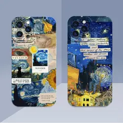 Van Gogh Starry Sunflowers Phone Case for Apple iPhone 15 Pro Max 13 14 Plus 12 11 Pro MAX Cover
