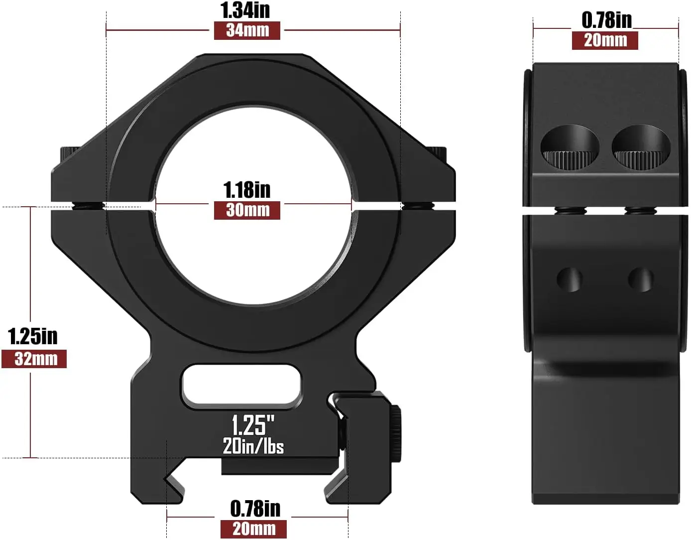 ديسكفري 6061 الألومنيوم العالمي نطاق جبل Picatinny ويفر المزدوج متوافق متعدد أنبوب 25.4 مللي متر/30 مللي متر/34 مللي متر 1.25in الارتفاع #5