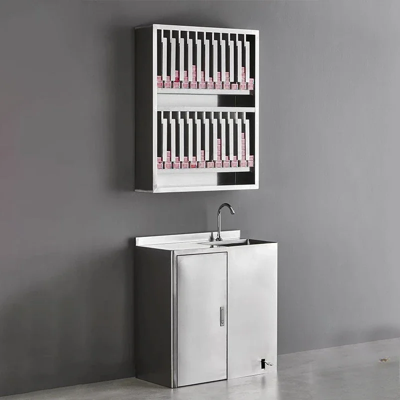 

FG17High-end hair salon special dye cream storage rack barber shop stainless steel locker