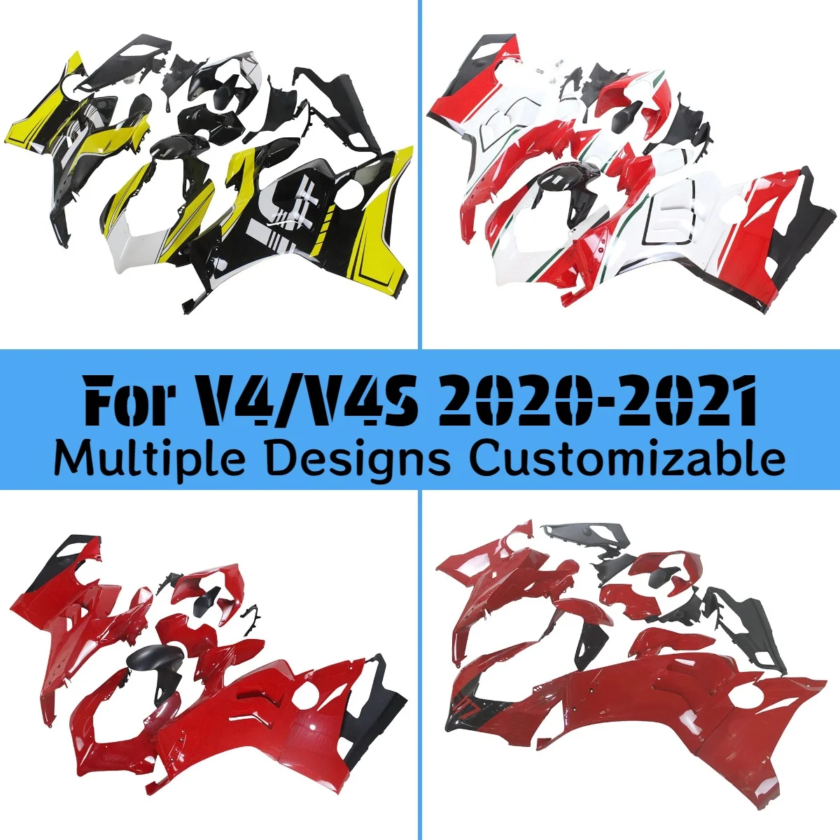 

Комплект обвесов V4 2020-2021 для мотоциклов DUCATI V4S 20-21, комплект панелей кузова из АБС-пластика с инжекционным литьем