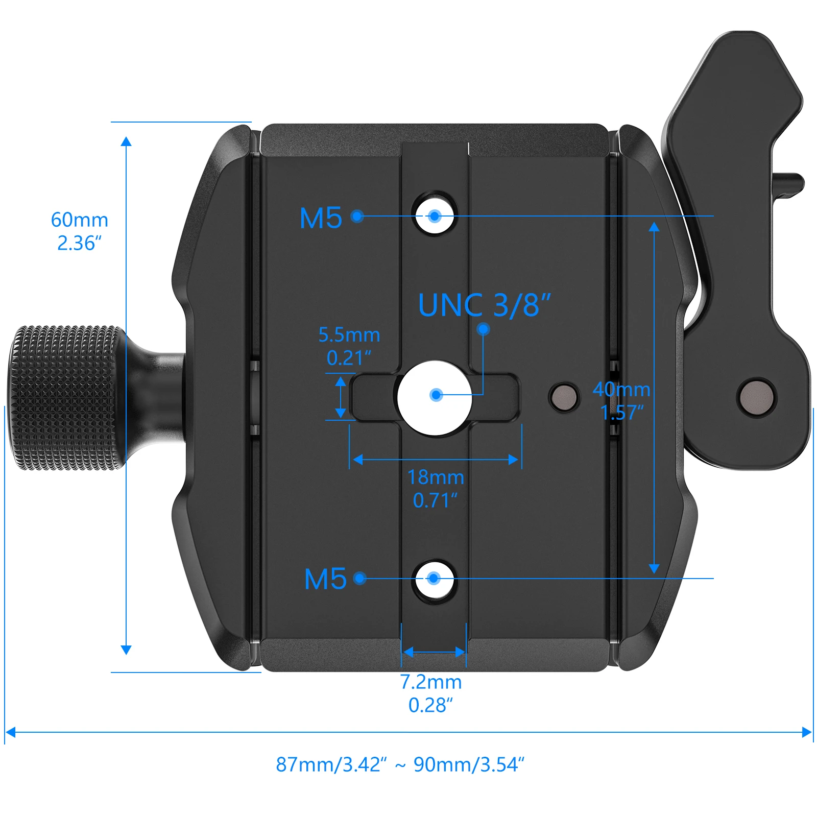 WEYLLAN AN60 Schnellspannklemme Arca Swiss Hebelklemme für Magpul Mlok Zweibein Stativ Schießstabilisierungszubehör – Detail 4